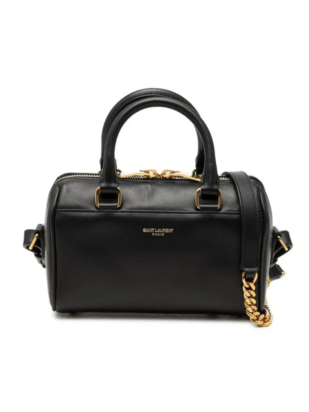 Saint Laurent Baby Duffle Mini Chain 2-Way Shoulder Bag Black Leather